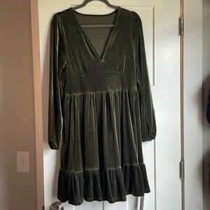 Velvet Green Halara Dress